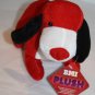BMI Red White Plush Dog 8" Stands Bonita Marie Stuffed Puppy Animal Soft Toy NEW