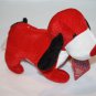 BMI Red White Plush Dog 8" Stands Bonita Marie Stuffed Puppy Animal Soft Toy NEW