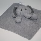 Modern Baby Elephant Gray Sweater Knit Plush Security Blanket 10" Small Soft Toy Modern Baby Elephant Gray Sweater Knit Plush Security Blanket 10" Small Soft Toy