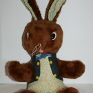 Well Made Toy Easter Bunny Rabbit 16" Happiness Aid Cloth Plush Fabric Haiti Vtg