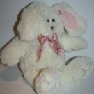 Fiesta Cream Ivory Plush Easter Bunny Rabbit 12" Pink Flower Bow Soft Toy E90661
