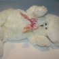 Fiesta Cream Ivory Plush Easter Bunny Rabbit 12" Pink Flower Bow Soft Toy E90661