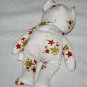 Starry Starry Teddy Bear 7" Plush White Red Gold Stars Bean Bag Stuffed Soft Toy