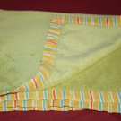 Sumersault Baby Blanket Green Soft Chenille Yellow Blue Orange Striped Boy Girls Sumersault Baby Blanket Green Soft Chenille Yellow Blue Orange Striped Boy Girls