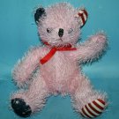 Toms Amusement USA July 4th Teddy Bear 9" Eyelash Pink Plush Stuffed Soft Toy