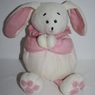 Kids II Tiny Ones Bunny Rabbit Plush 10" Pink Gingham Prayer Now I Lay Me Down