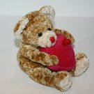 Friends Forever Valentine Flomo 6" Beige Plush Teddy Bear Pink Heart Stuffed Toy Friends Forever Valentine Flomo 6" Beige Plush Teddy Bear Pink Heart Stuffed Toy
