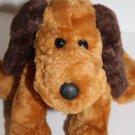 Chosun Dog Tan Brown Ears Plush Soft Toy 8" Plaid Bow Bean Bag Puppy Lying Tummy Chosun Dog Tan Brown Ears Plush Soft Toy 8" Plaid Bow Bean Bag Puppy Lying Tummy