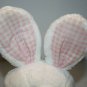 Target White Plush Easter Bunny Rabbit 7" Pink Gingham Ears Stuffed Soft 48631