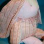 Best Ever Easter Bunny Rabbit 18" Soft Toy Pink Peach Cream Plaid Plush Quilted