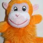 Furry Body Orange Thin Velour Plush Monkey 8" Soft Toy Stuffed Animal Sewn Eyes