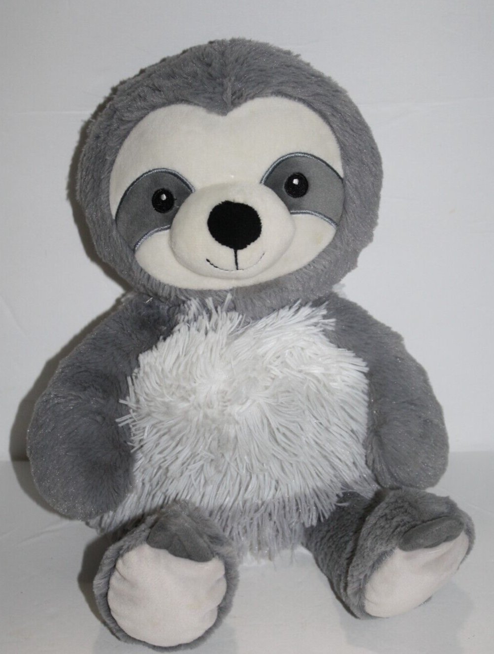 Walgreens Sloth Stuffed Animal 17" Gray White Furry Plush Soft Toy Sewn