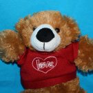 Target Galerie Valentines Teddy Bear 9" Brown Plush Red Heart Love Sweater Small