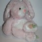Dan Dee Easter Bunny Rabbit 13" Lop Ears Carrot Ribbon Feet Pink Plush Stuffed