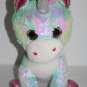 Inter American White Plush Blue 2 Way Sequins Unicorn 14" Stuffed Soft Toy 2019