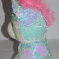 Inter American White Plush Blue 2 Way Sequins Unicorn 14" Stuffed Soft Toy 2019