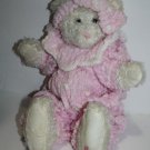 Boutique Enterprises Teddy Bear Soft Pink Chenille White Plush 14" Bow Stuffed