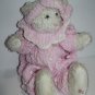 Boutique Enterprises Teddy Bear Soft Pink Chenille White Plush 14" Bow Stuffed