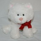 Russ Kitty Cat Sits 7" White Plush Kitten Red Neck Bow Stuffed Soft Toy Beanbag Russ Kitty Cat Sits 7" White Plush Kitten Red Neck Bow Stuffed Soft Toy Beanbag
