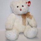 Ty Classic Lacey Teddy Bear 12" White Plush Stuffed Soft Toy Sits Gold Bow 2002