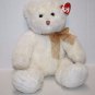 Ty Classic Lacey Teddy Bear 12" White Plush Stuffed Soft Toy Sits Gold Bow 2002