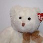 Ty Classic Lacey Teddy Bear 12" White Plush Stuffed Soft Toy Sits Gold Bow 2002