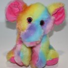 Rainbow Elephant 7" Plush Bright Tie Dye Multicolor Soft Toy Giltter Eye Stuffed
