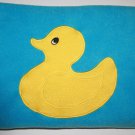 Duck Baby Blanket Aqua Blue Fleece Large Yellow Center Duckie Security Lovey Duck Baby Blanket Aqua Blue Fleece Large Yellow Center Duckie Security Lovey