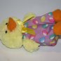 Hug & Luv Love Easter Duck Chick 7" Yellow Plush Jelly Bean Nylon Tummy Soft Toy