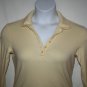 Sonoma Misses SMALL Yellow Soft Cotton Knit Shirt Button Up Top Lace Trim V Neck