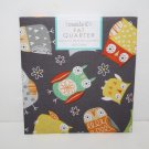 PCQ Baby Owl Maize Create It Fat Quarter Cotton Fabric Yellow Green Material