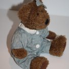 Boyds Bear JB Bean 10" Blue Romper Bow Rosette Plush Soft Toy Stuffed 1985 1999
