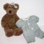 Boyds Bear JB Bean 10" Blue Romper Bow Rosette Plush Soft Toy Stuffed 1985 1999