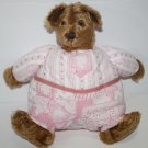 Linda Lynch Teddy Bear Soft Pink Baby Flannel Body Mohair Plush Soft Stuffed FL