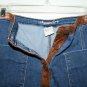 American Rag Junior 7 Mini Skirt Blue Jean Denim Brown Faux Suede Buttons Short