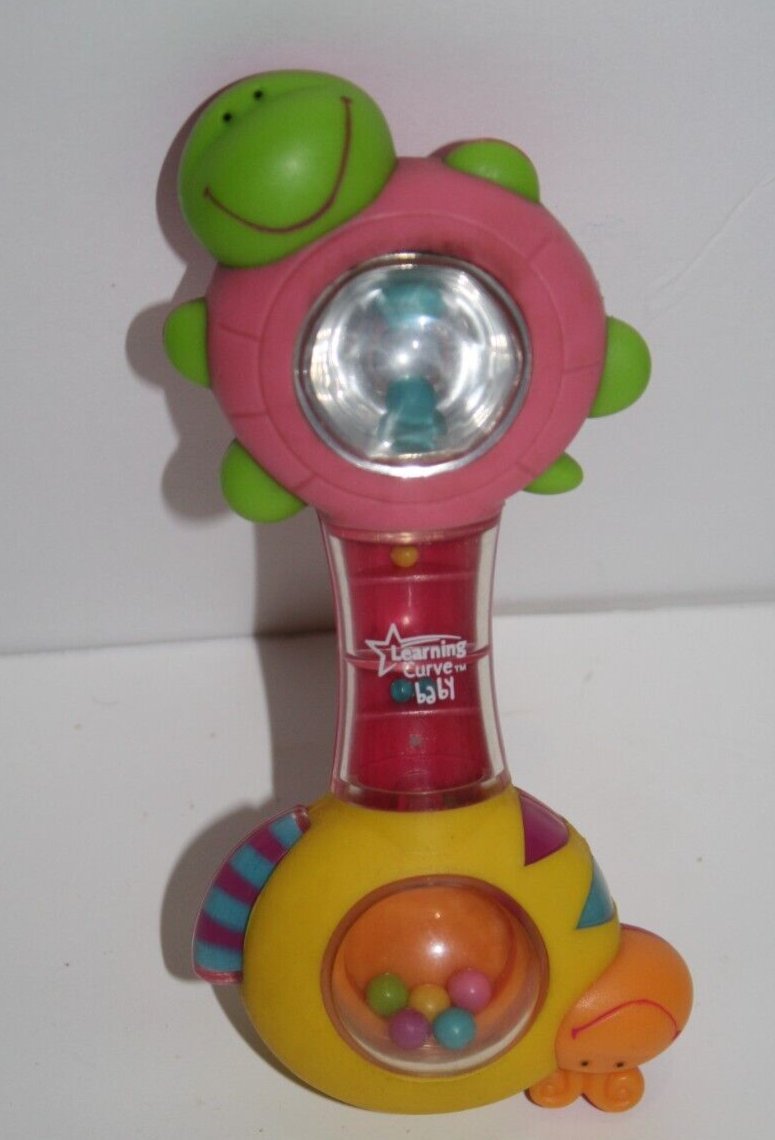 Learning Curve Brands Baby Hand Rattle Shakin Shell Turtle Snail Toy