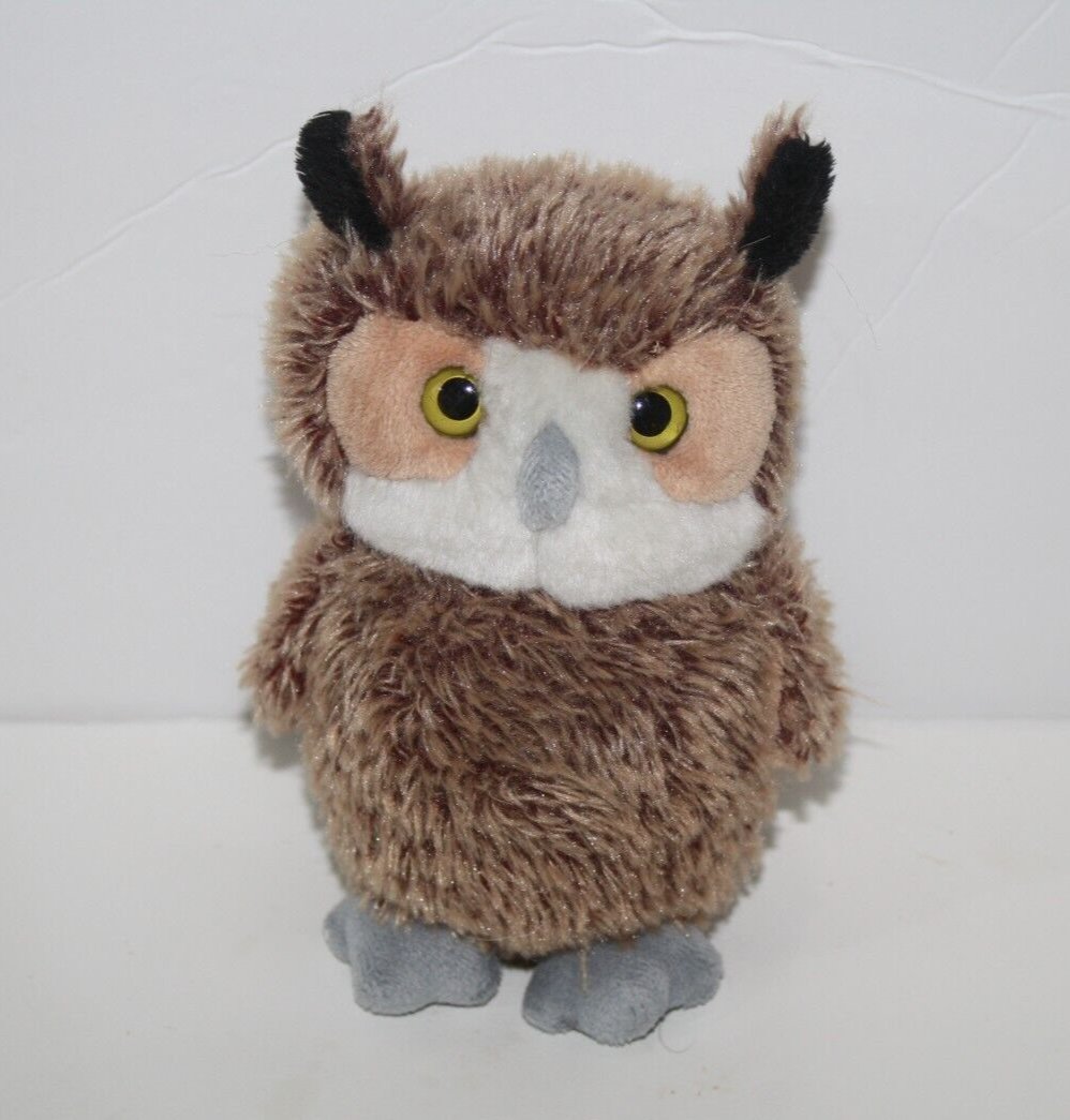 GUND Great Horned Owl Small Brown Plush 6