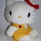 Hello Kitty 16" Plush Yellow Flower Overalls Bow Child Guidance Sanrio Vtg 1983