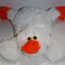 Six Flags White Plush Platypus Duck 12" Lying Soft Toy Stuffed Goose Orange Feet