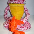 Big Tree Frog Pink Polka Dots Orange Feet Large Plush 30" Soft Toy Dennis Foland