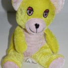 Kellytoy Teddy Bear 9" Yellow Pink Thin Plush Sewn Eyes Soft Toy Stuffed Animal