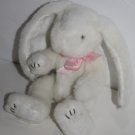 Easter Bunny Rabbit 9" Jointed White Plush Pink Bow Stuffed Bean Soft Toy Animal