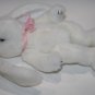 Easter Bunny Rabbit 9" Jointed White Plush Pink Bow Stuffed Bean Soft Toy Animal