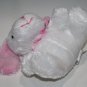 Dan Dee Valentines Dog Sits 5" White Plush Pink Ears Soft Toy Stuffed Animal Bow
