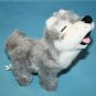 Grey Timber Wolf Sit 7" Gray Plush Howling Dog Soft Stuffed Animal House NEW Tag