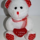 Puli Intl Valentines Teddy Bear 8" Red Heart I Love You White Plush Stuffed Toy Puli Intl Valentines Teddy Bear 8" Red Heart I Love You White Plush Stuffed Toy