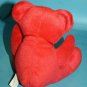 Red Short Plush Teddy Bear 7" Sits Soft Toy Stuffed Black Flocked Nose Bow Small