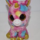 Ty Beanie Boo Boos Polka Dot Unicorn 6" Fantasia Stuffed Animal Bean Plush Toy
