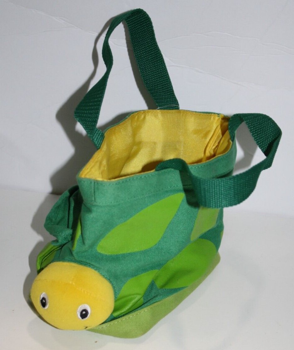 Starbucks Kids Yellow Green Turtle Tote Bag Pockets Top Handle Art Purse 2007