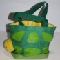 Starbucks Kids Yellow Green Turtle Tote Bag Pockets Top Handle Art Purse 2007